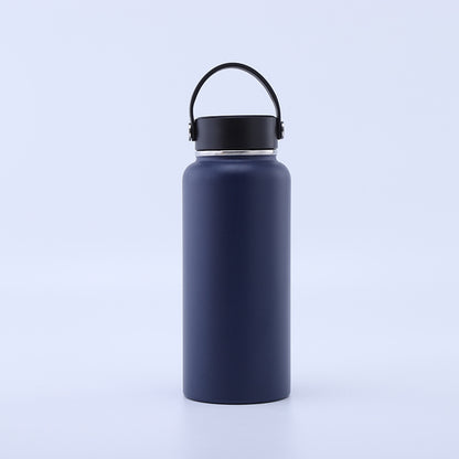 Botella de agua de acero inoxidable 304 con recubrimiento en polvo, portátil para exteriores 