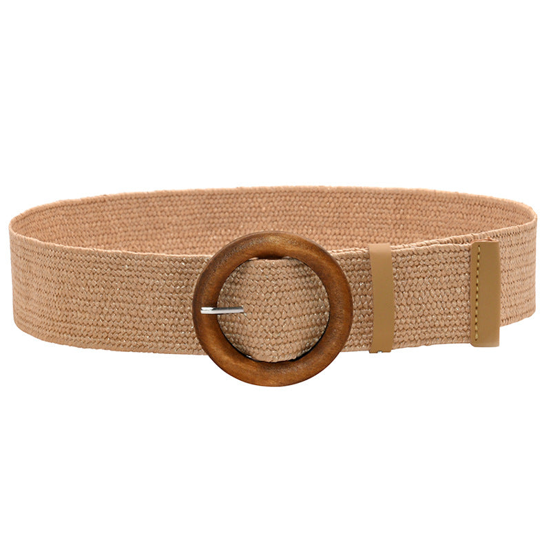Grass braided belt women's retro