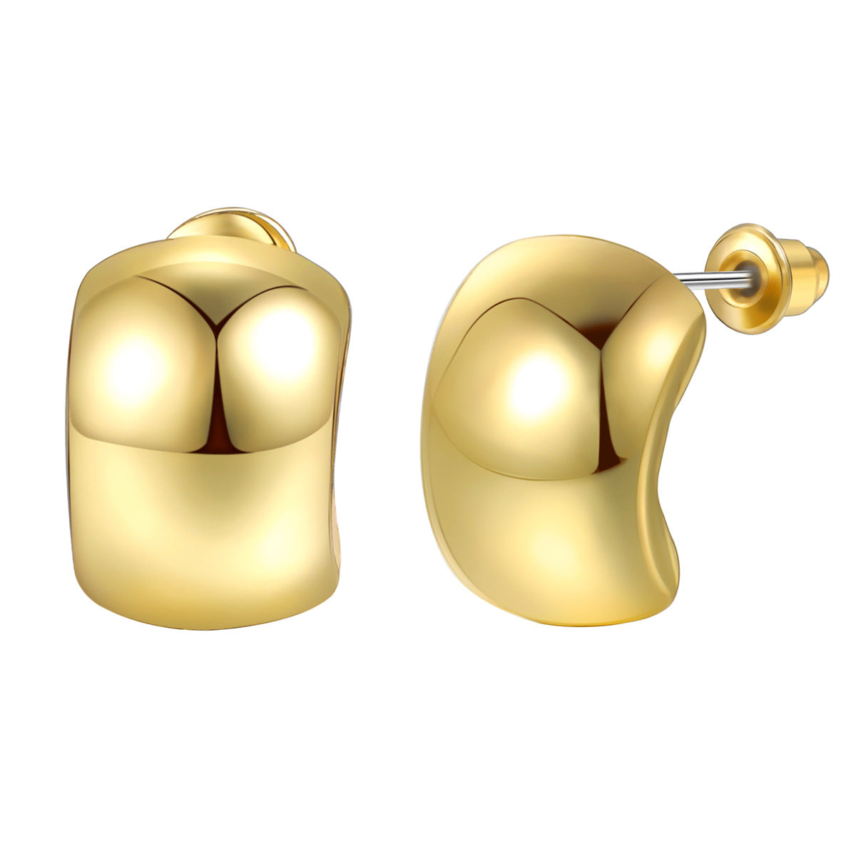 Hollow Melon Seed Stud Earrings