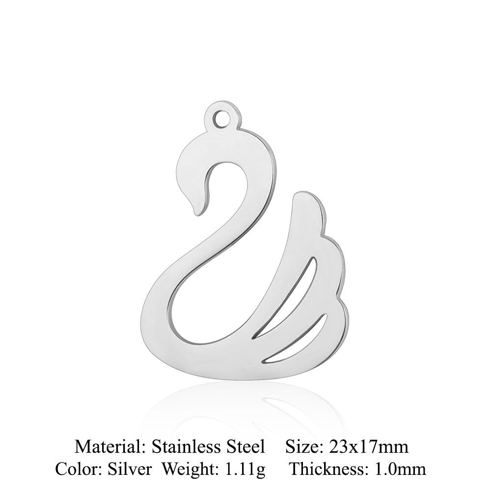 5 pcs/titanium steel pendant swan elephant gecko dolphin