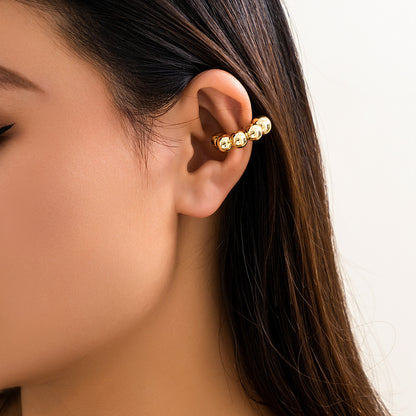 Clips para orejas circulares de marea para mujer con clavos de hueso para oreja simple 