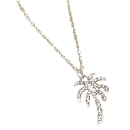 Coconut Tree Pendant Necklace with Diamonds