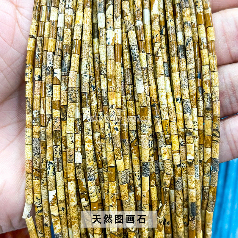 2X4mm agate round tube beads loose beads