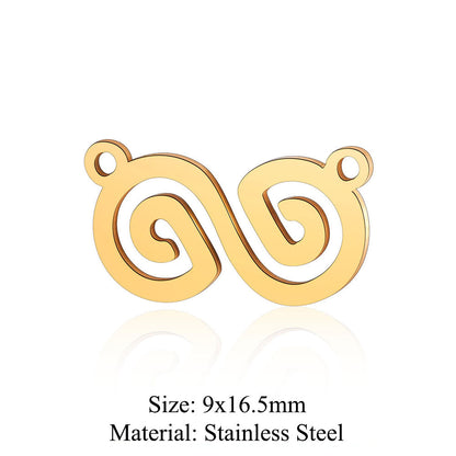 5 pcs/bag peach heart love titanium steel pendant accessories