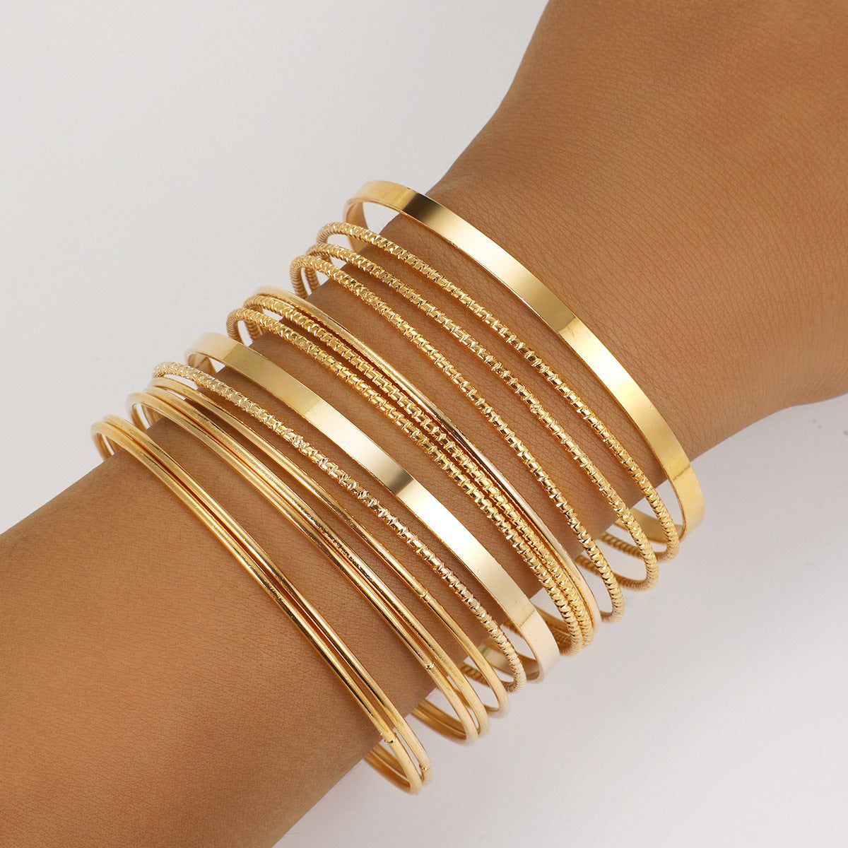 Stacked Wide Bracelet Set
