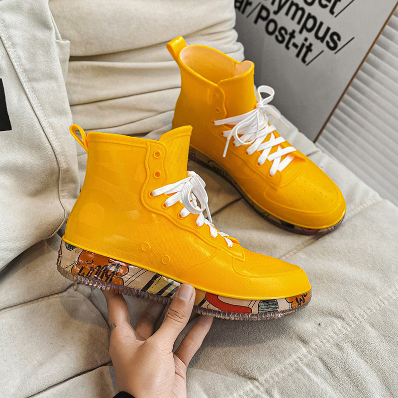 Rain boots couple versatile waterproof glue shoes