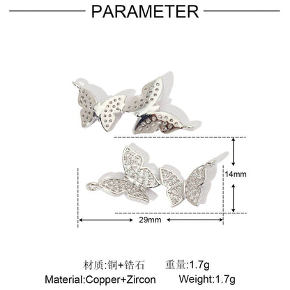 18k gold butterfly star copper zircon pendant.