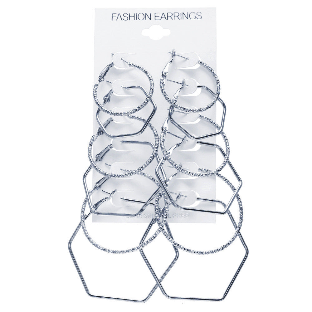 6-Piece Rock Style Earring Set