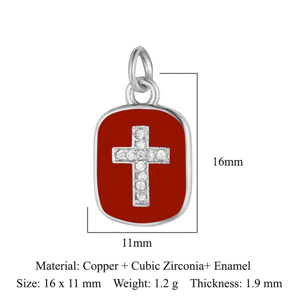 Oil drop diamond star tag copper zircon pendant