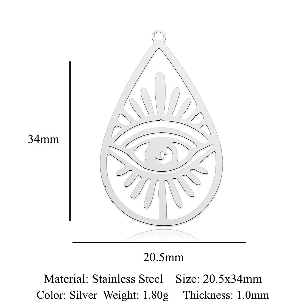 5 pcs/bag Ocean Wave Fish Scale Titanium Steel Pendant