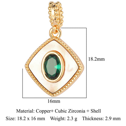 Shell Copper Zircon Necklace Pendant