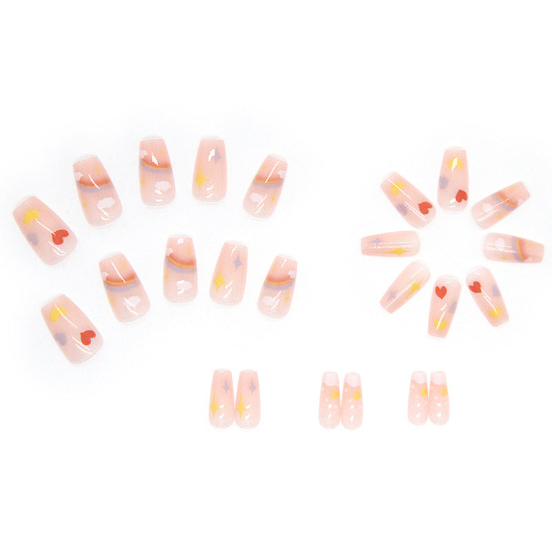 Uñas de ballet de arco iris 