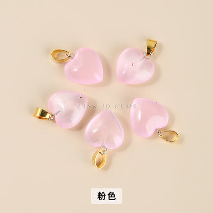 16Mm magic color glazed love-shaped glass pendant