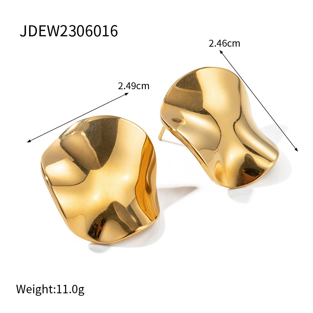 Round pleated earrings