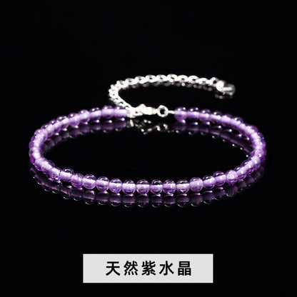 3Mm natural stone crystal agate round bead extremely fine bracelet