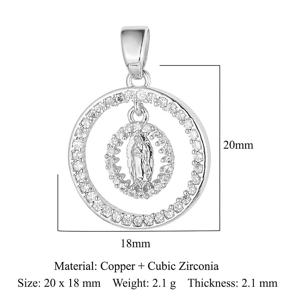 Colgante de cobre y circonita con ángel virgen 