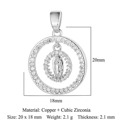 Colgante de cobre y circonita con ángel virgen 