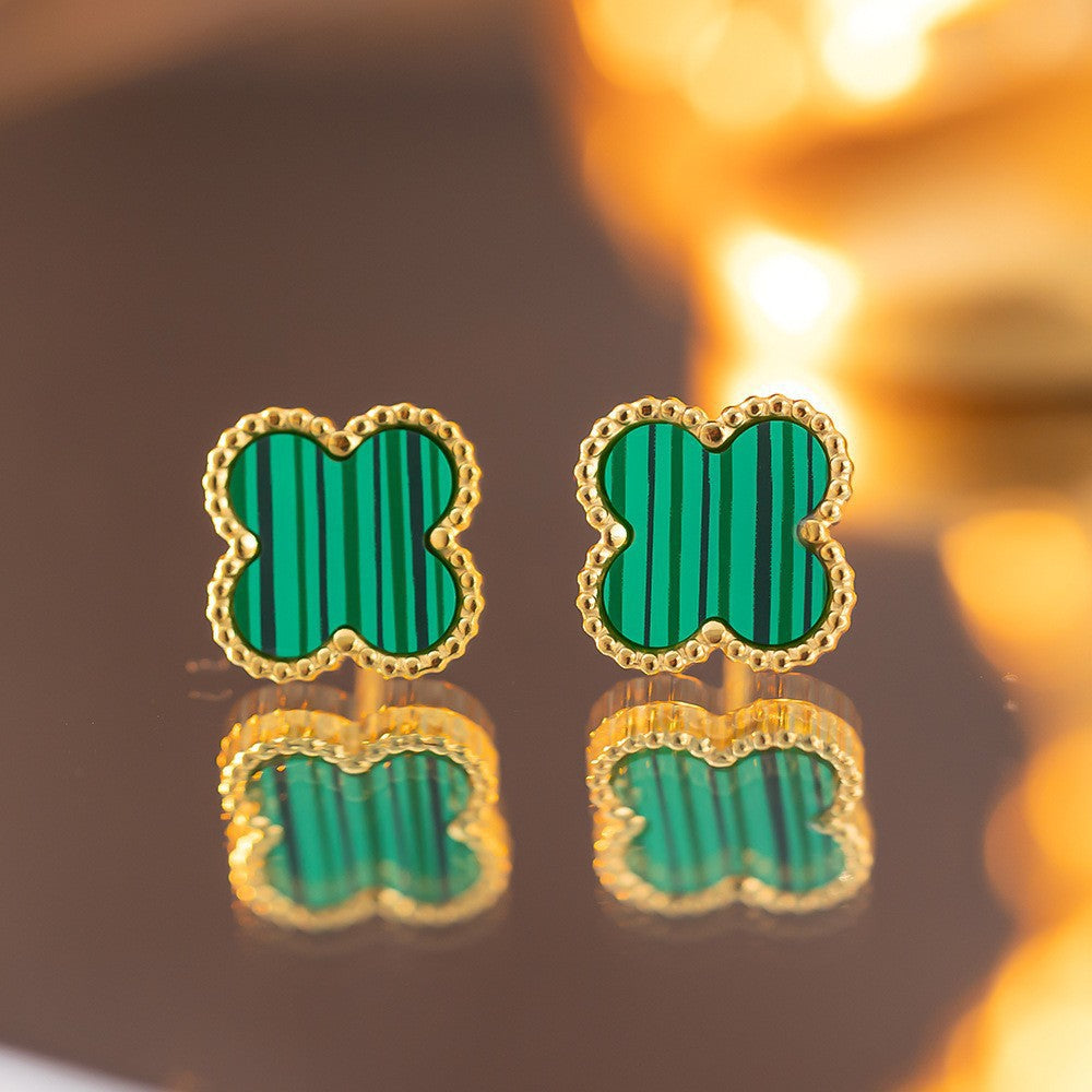 18K Gold Double-Sided Four-Leaf Clover Bracelet — High Color Retention