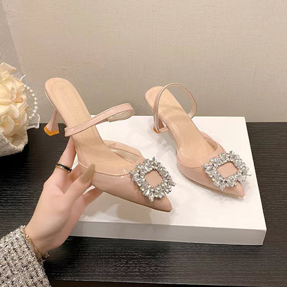 French rhinestone high heels