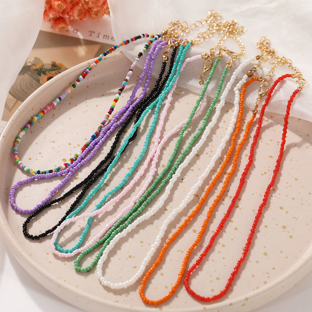Bohemian Rice Bead Choker Necklace