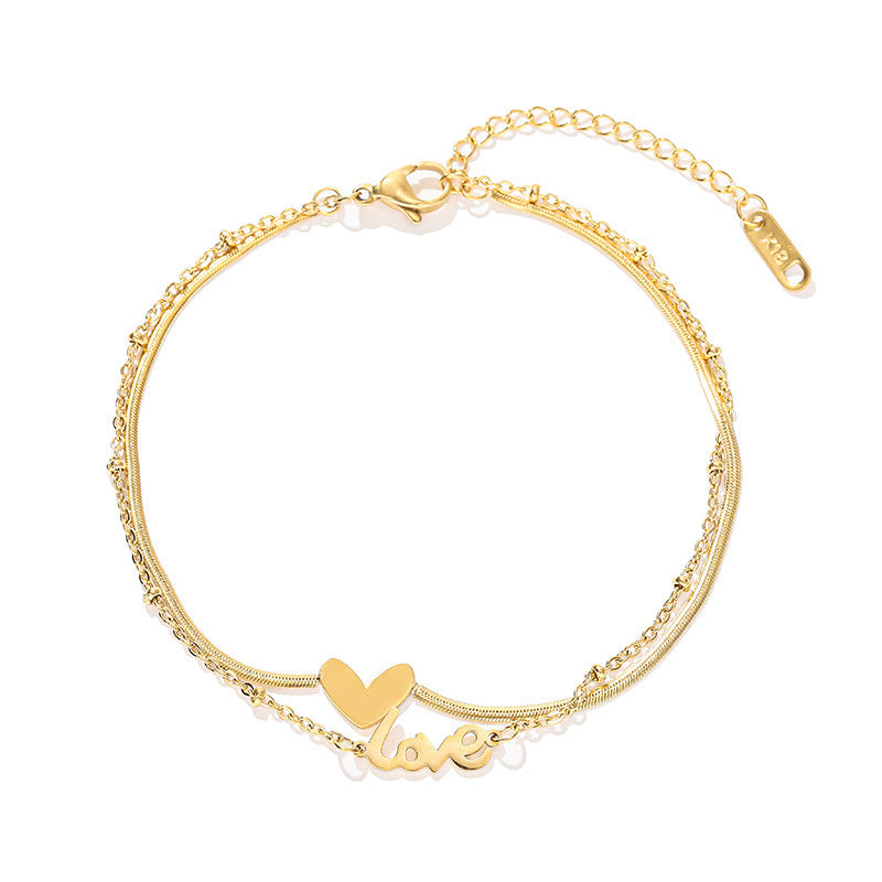Women's "Love" Letter Non-Fading Fashion Anklet