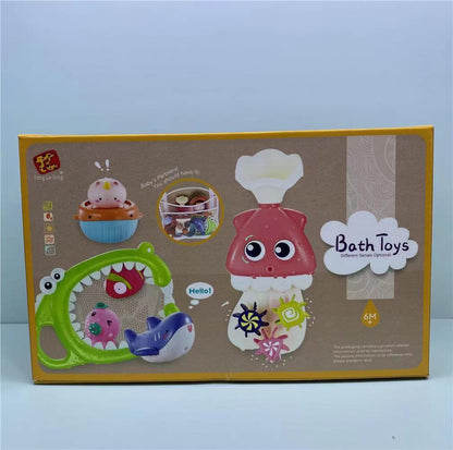 Baby Bath Toy Set Dinosaur Animal Shapes Spinning Wheel Children's Bath