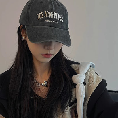 Gorra de béisbol gris retro 