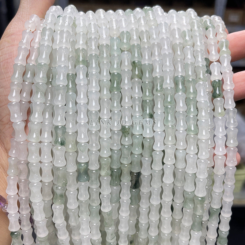 6 * 10Mm Natural Ice Jade Bamboo Loose Beads