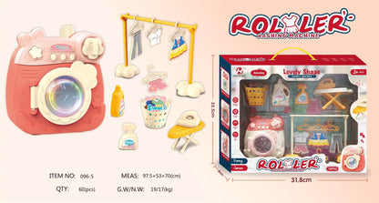 Children's Pretend Play Toy Simulation Washing Machine Mini Household Appliance Set Multidimensional Cognition