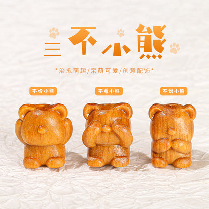 Barbie sandalwood pet bear wooden pendant