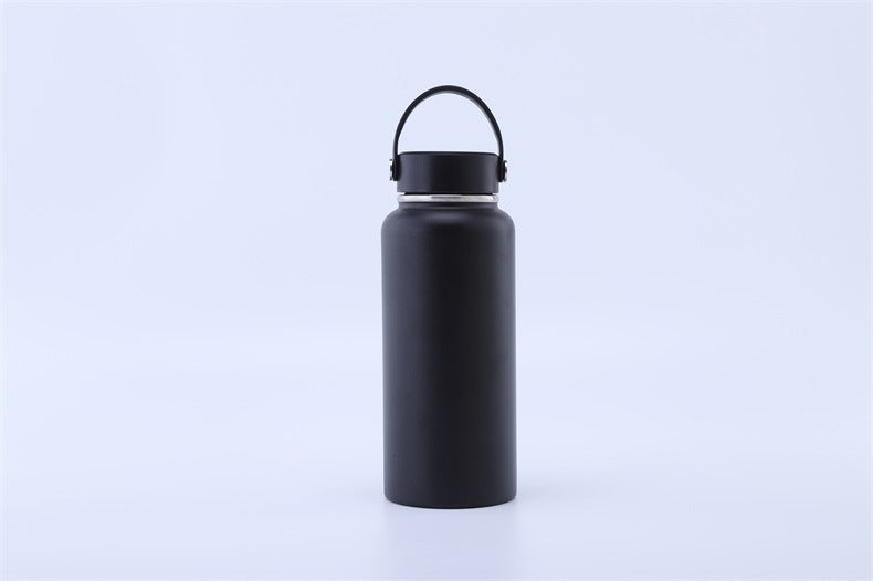 Botella de agua de acero inoxidable 304 con recubrimiento en polvo, portátil para exteriores 