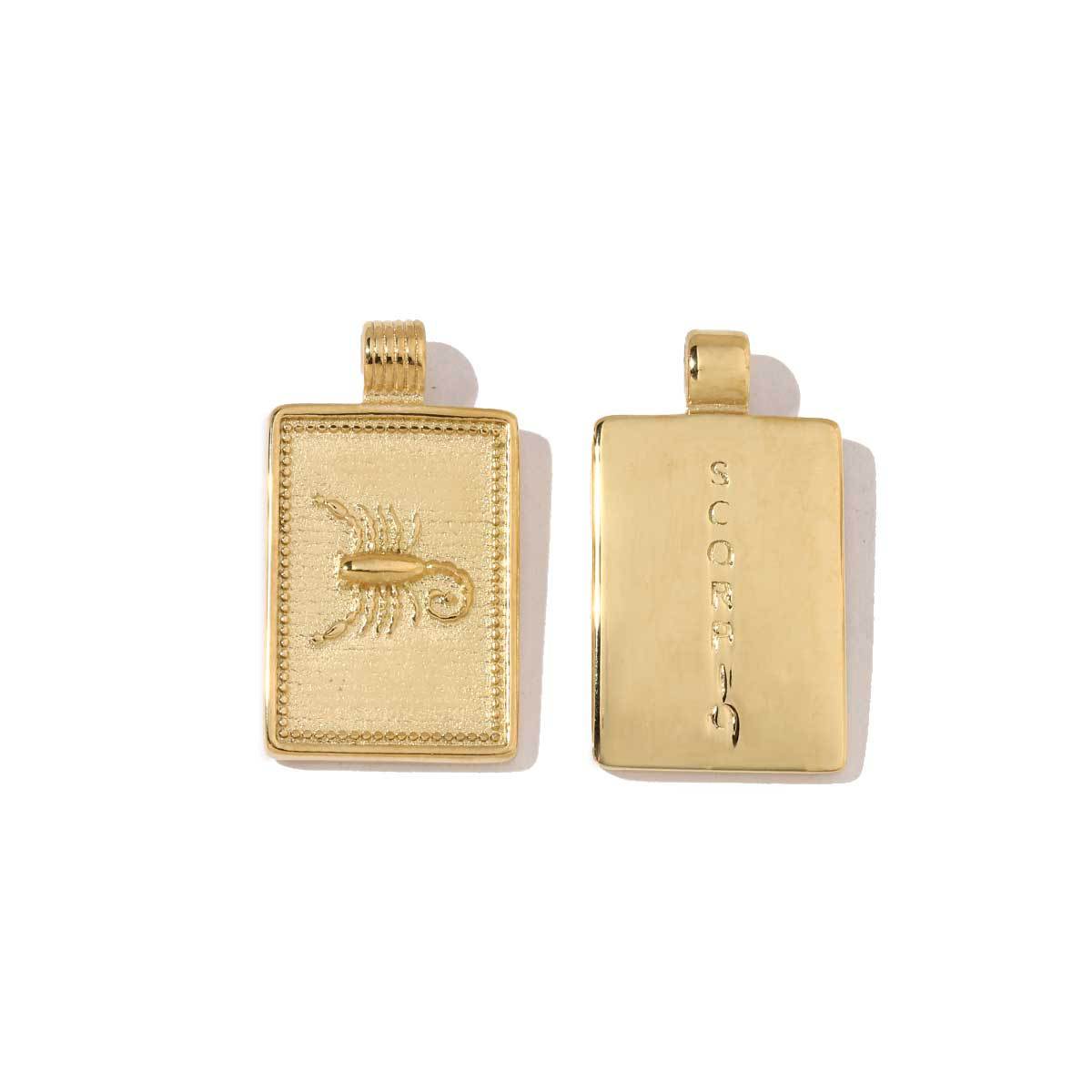 18k real gold twelve constellations necklace pendant stainless steel