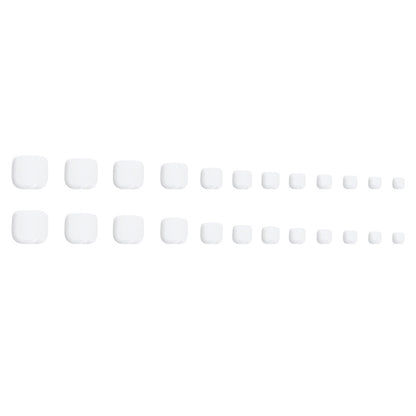 Glossy Cream White Toe Nails