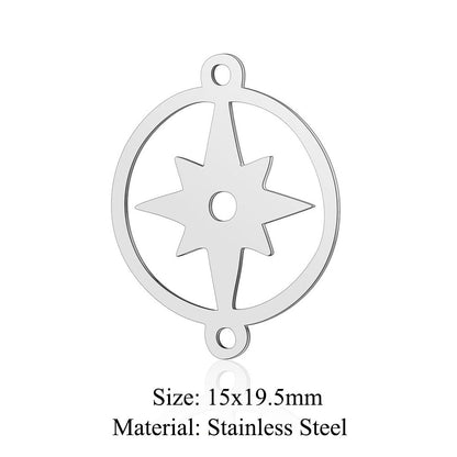 5 pcs/pack music note wing titanium steel pendant