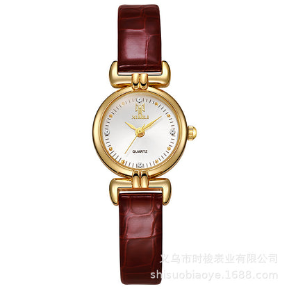 Reloj de cuarzo vintage para mujer con esfera pequeña 