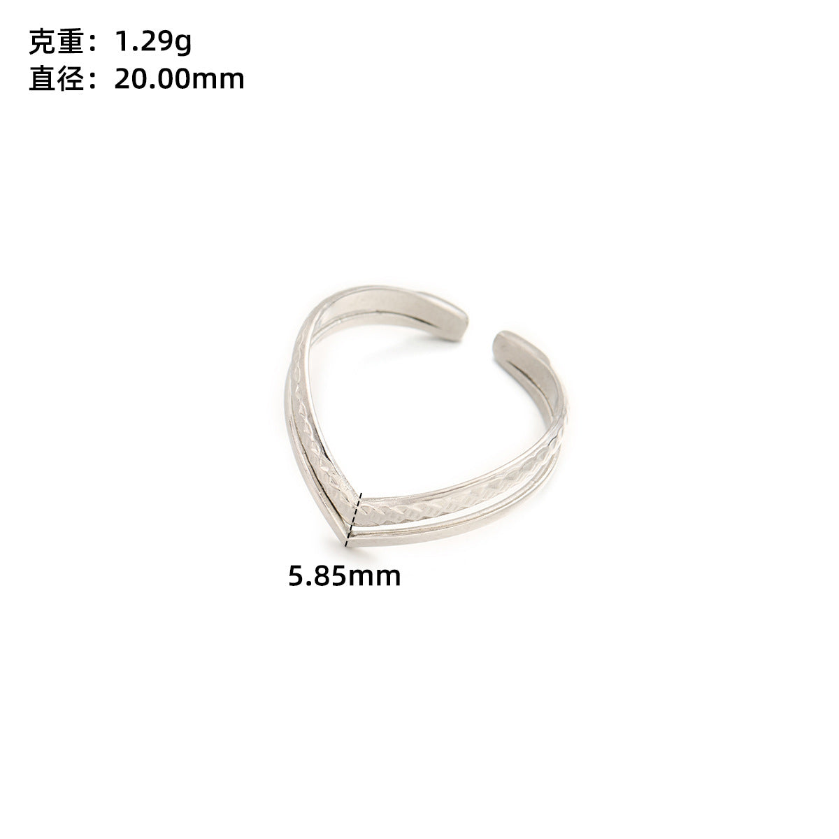 Stainless steel love open ring