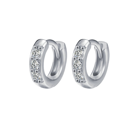 Temperamental diamond teardrop-shaped four-claw earrings