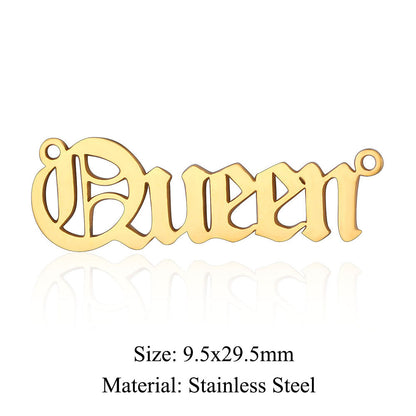 5 pcs/bag English alphabet titanium steel pendant