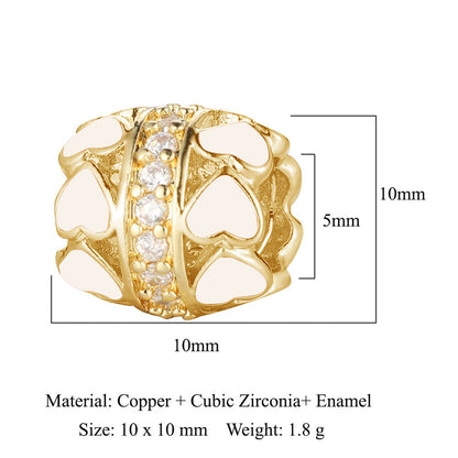 Cross Bergamot Copper Zircon Beads Spacer Beads