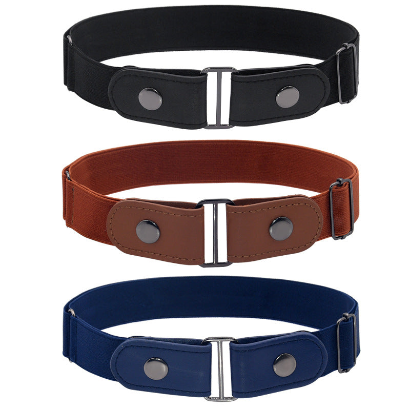 Brown Ladies Elastic Belt Buckle Belt