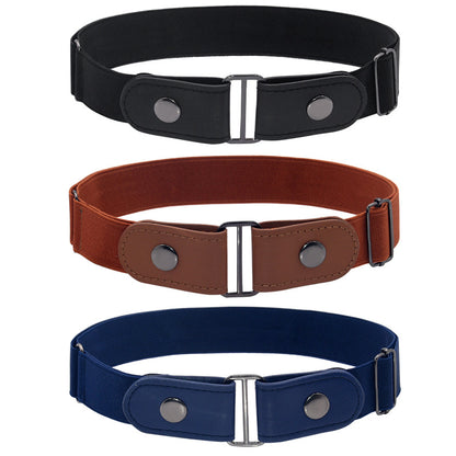 Brown Ladies Elastic Belt Buckle Belt