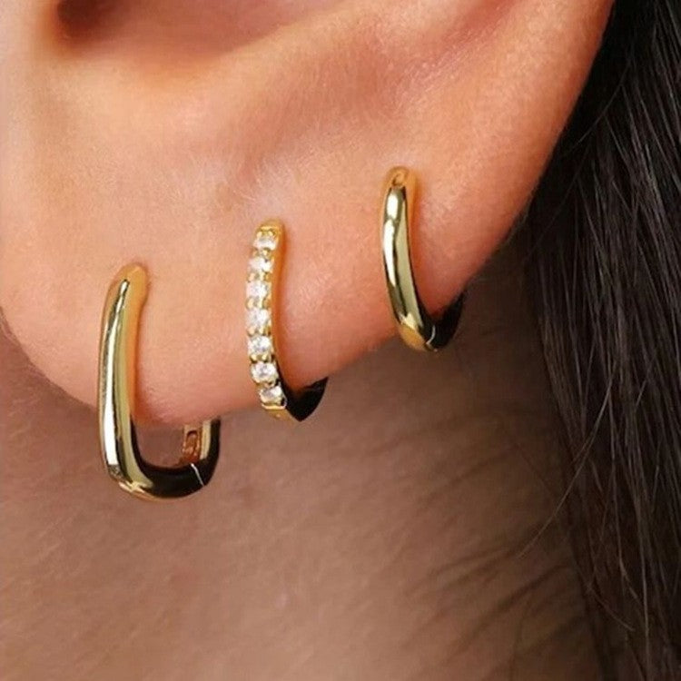 Zircon Stud Earring Set