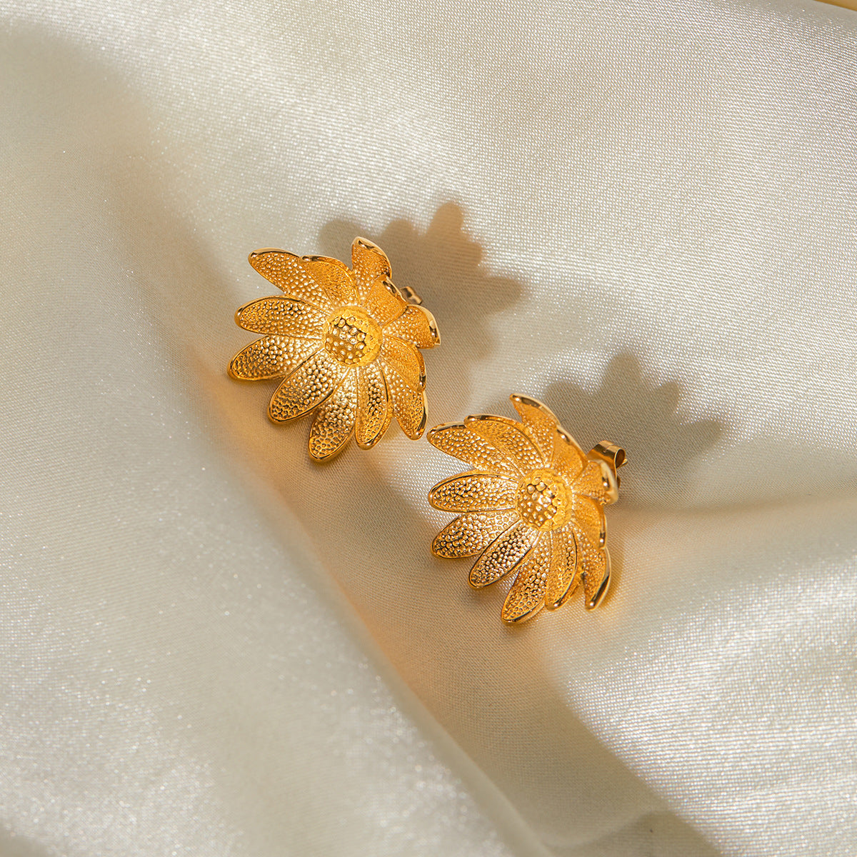 Stainless Steel Sunflower Earrings