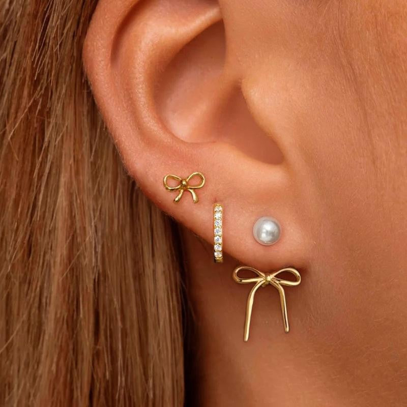 Zirconia Twist Hoop Earring Set (3pc)