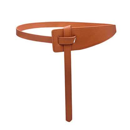 Faux leather wide waist seal simple