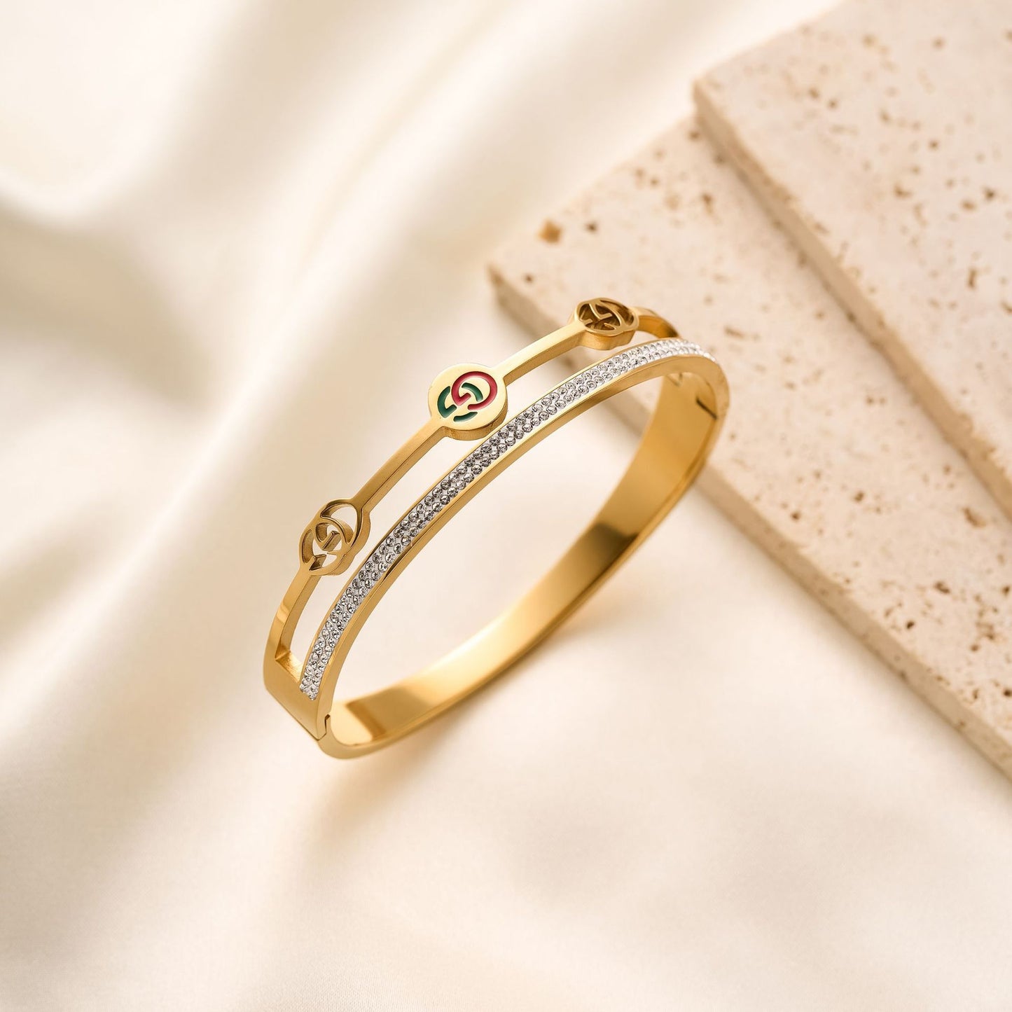 Titanium Steel Diamond Buckle Bracelet