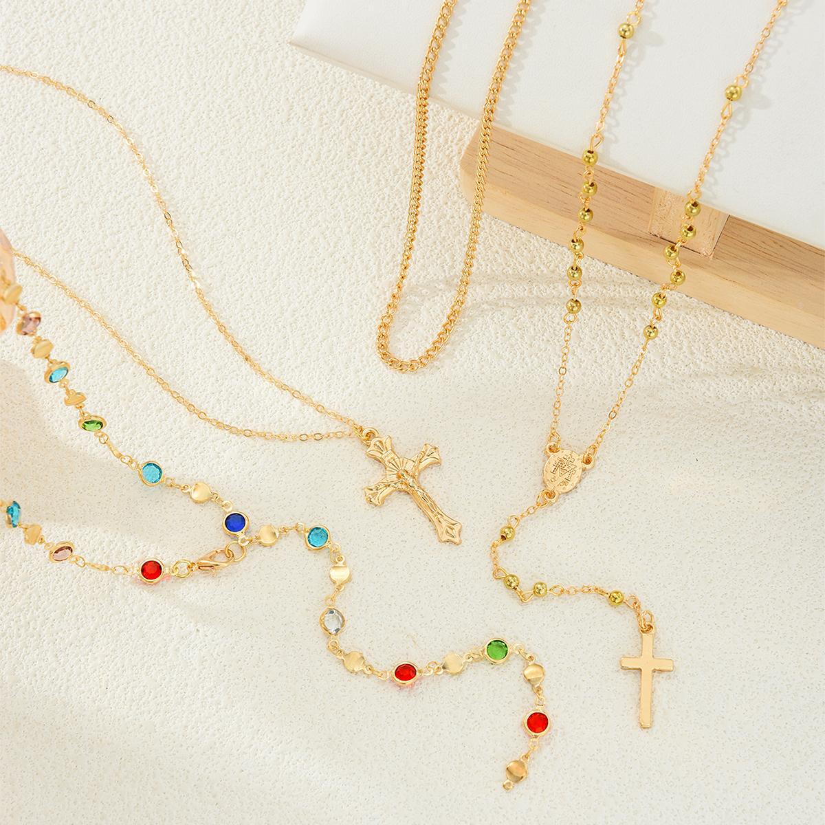 Diamond Cross Fringe Necklace