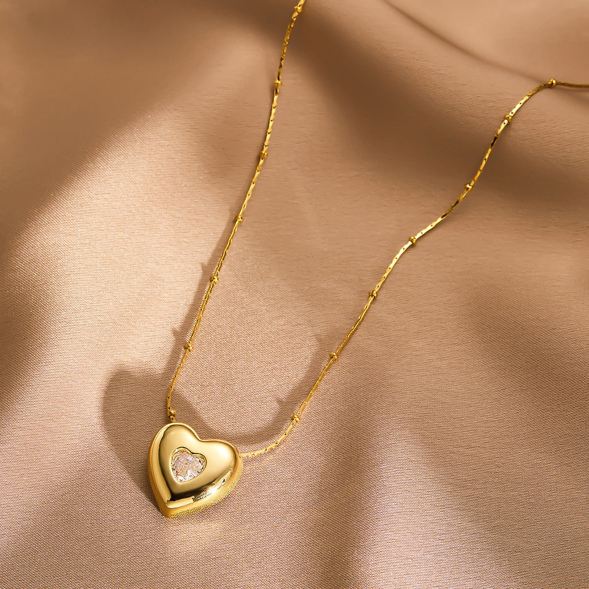 Love-Shaped Titanium Steel Clavicle Necklace