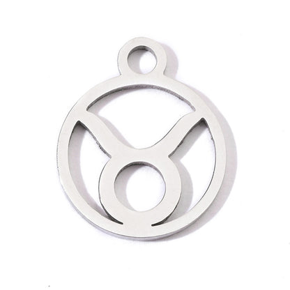 20 pcs/pack twelve constellations titanium steel pendant