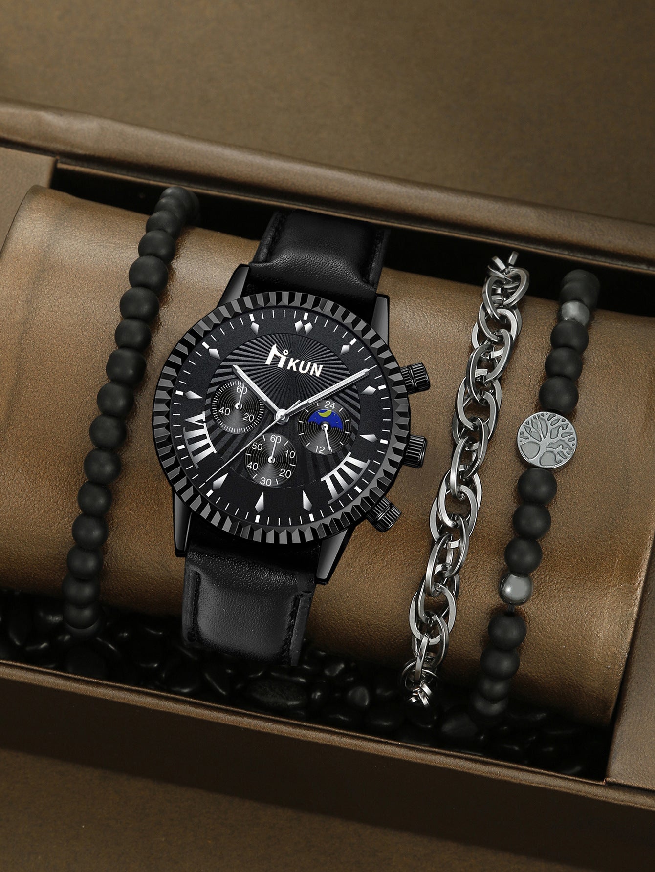 Watch Personalized Alloy Beaded Bracelet Set